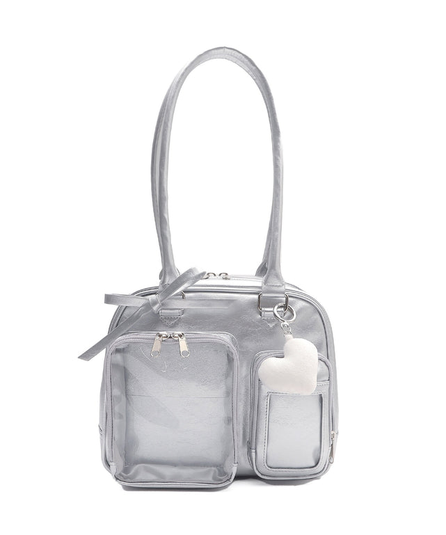 きらふわぬい痛ボストンバッグ/シルバー