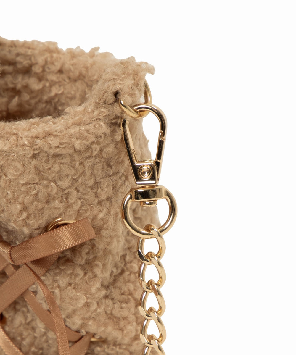 耳付きレースアップミニぬいショルダー