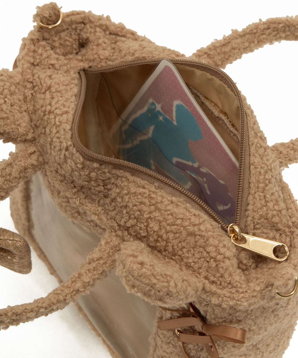 耳付きレースアップミニぬいショルダー