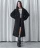 オーバーサイズダブルロングコート/ブラック　モデル：163cm M着用