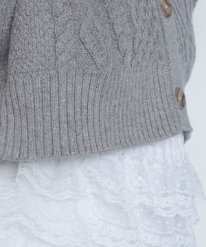 ケーブルニットカーディガン