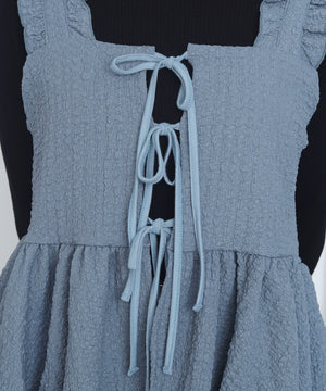 フロントリボンフリルキャミチュニック