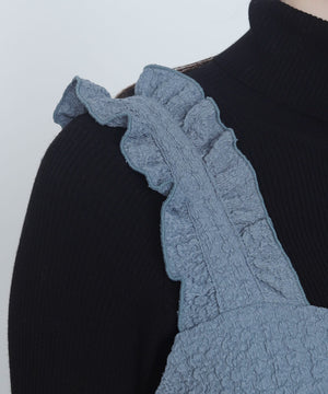 フロントリボンフリルキャミチュニック