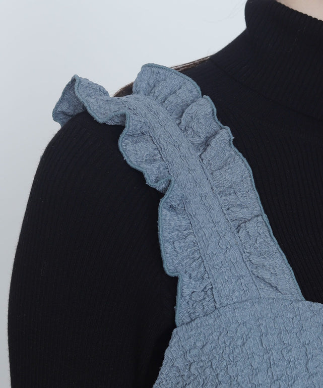 フロントリボンフリルキャミチュニック