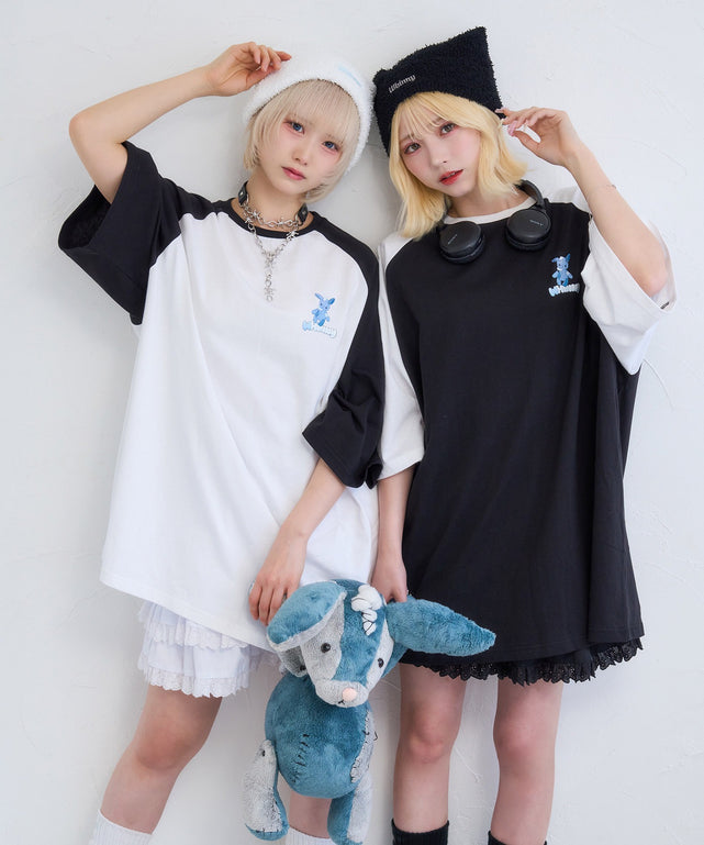 BODY LINE Blood Storm うさみみ ウサ耳Tシャツ 紫 黒 闇うさぎを心臓に灯すティー – WEGO ONLINE STORE