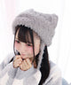 しらたまねこパンチ帽/グレー