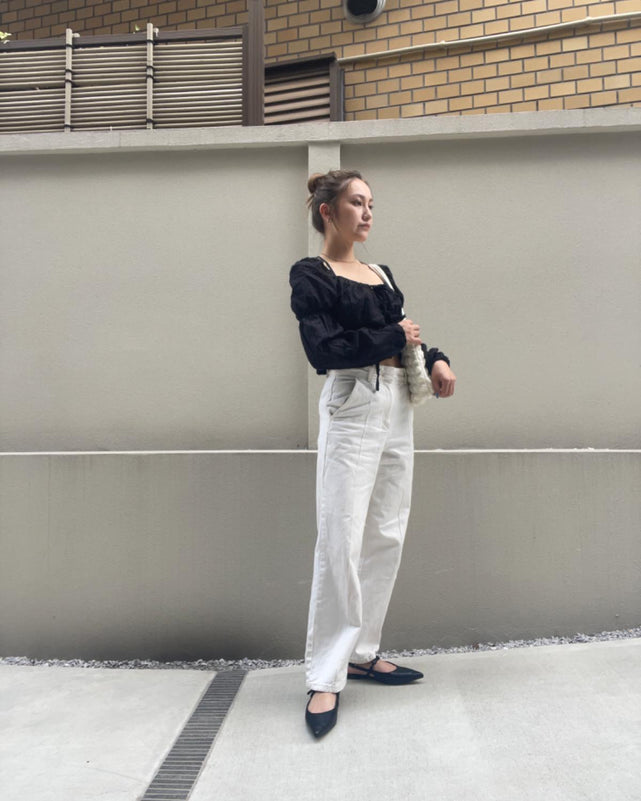美品 イエナスローブ ドットフロントリボンブラウス ホワイト フロントリボンブラウス / Front ribbon blouse（シャツ/ブラウス