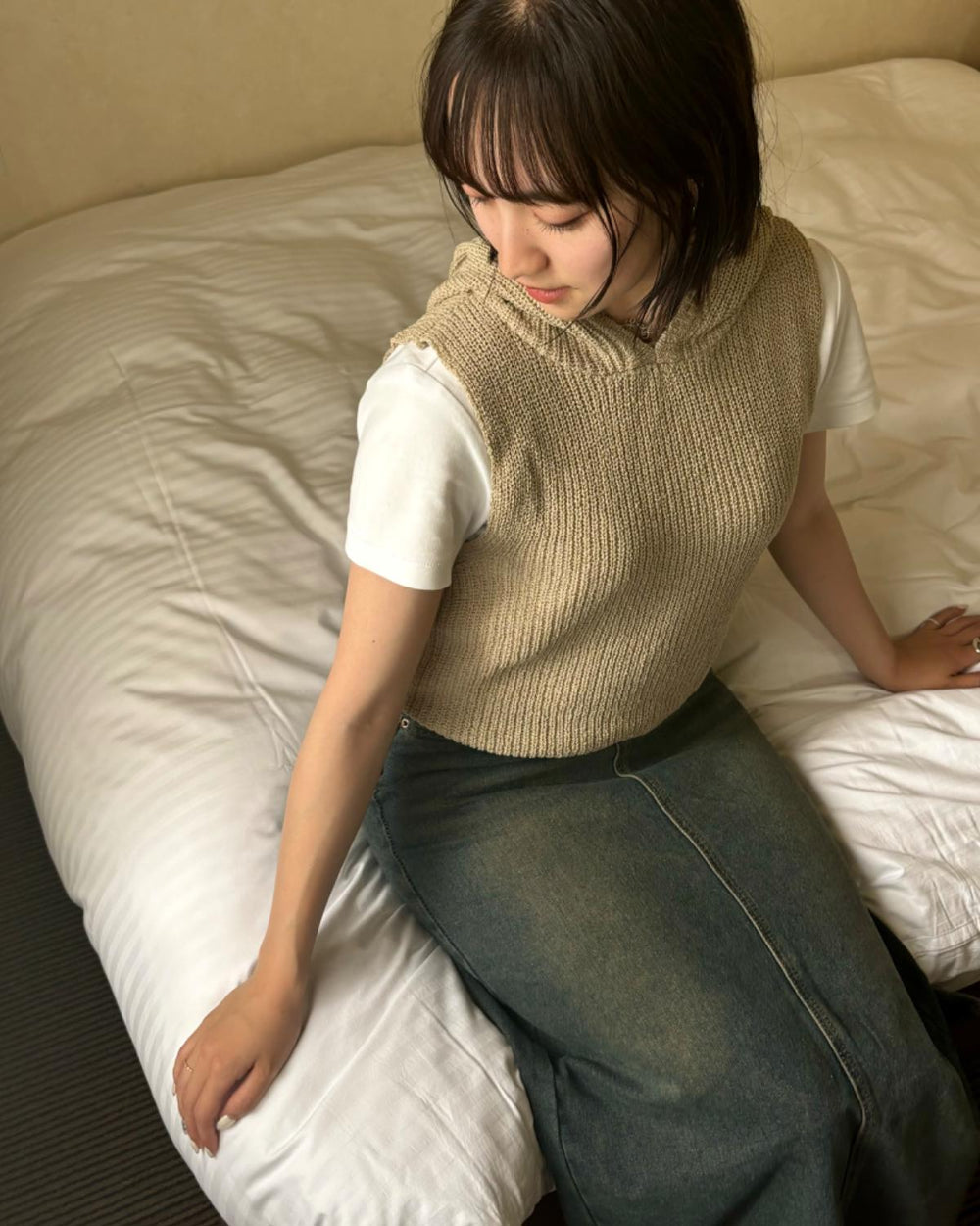 ノースリニットフーディ