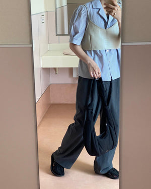 パフスリーブストライプシャツ