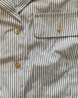 パフスリーブストライプシャツ