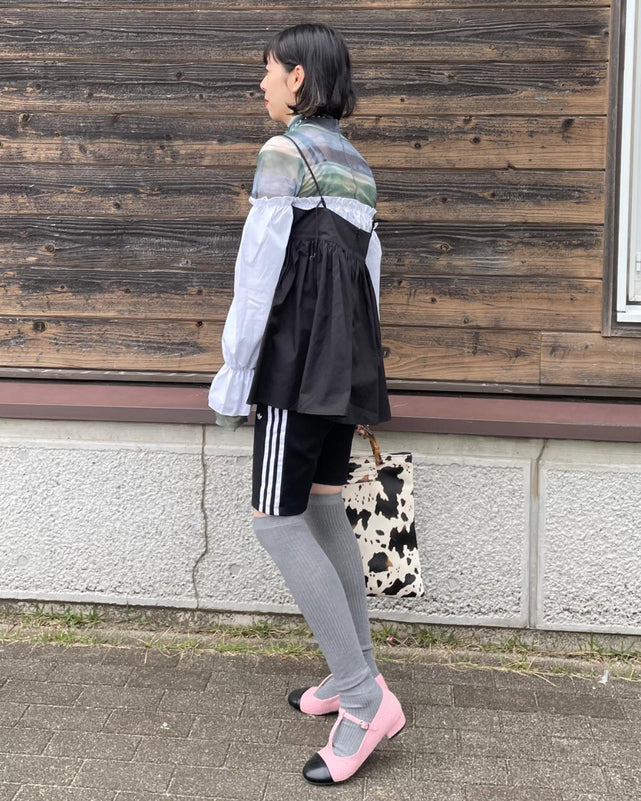 ツイードストラップパンプス