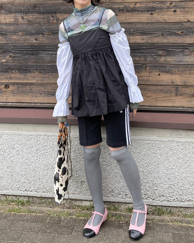 ツイードストラップパンプス