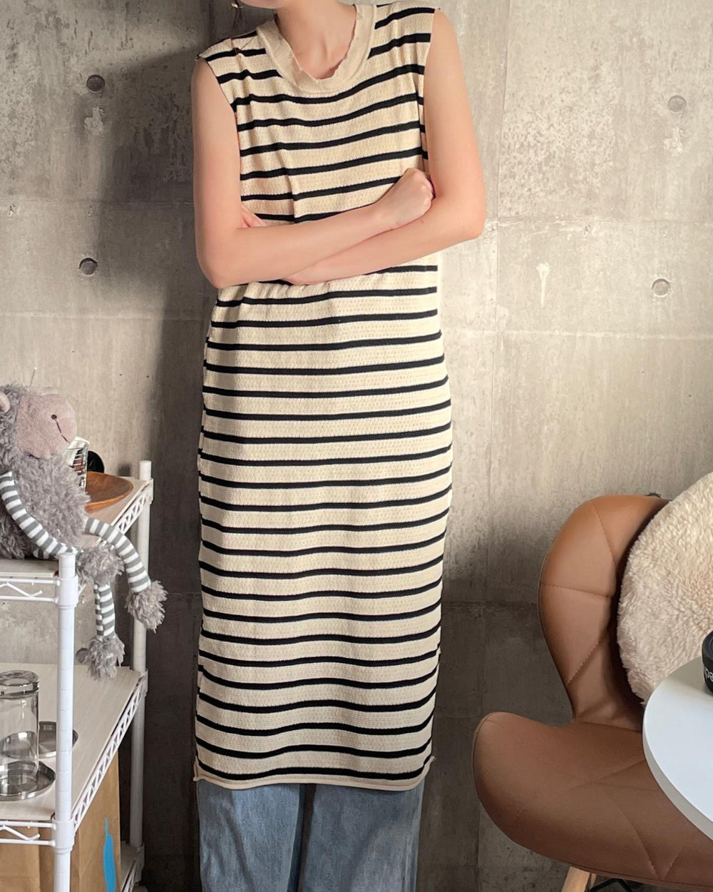 ボーダーロングワンピース