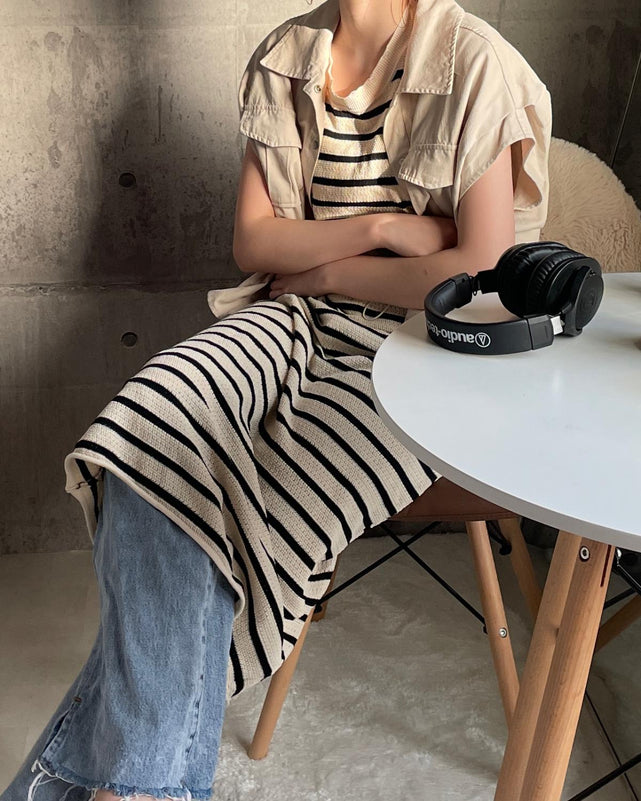 ボーダーロングワンピース