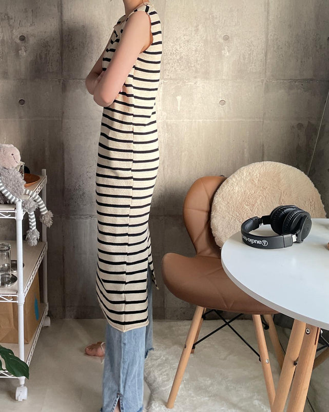 ボーダーロングワンピース