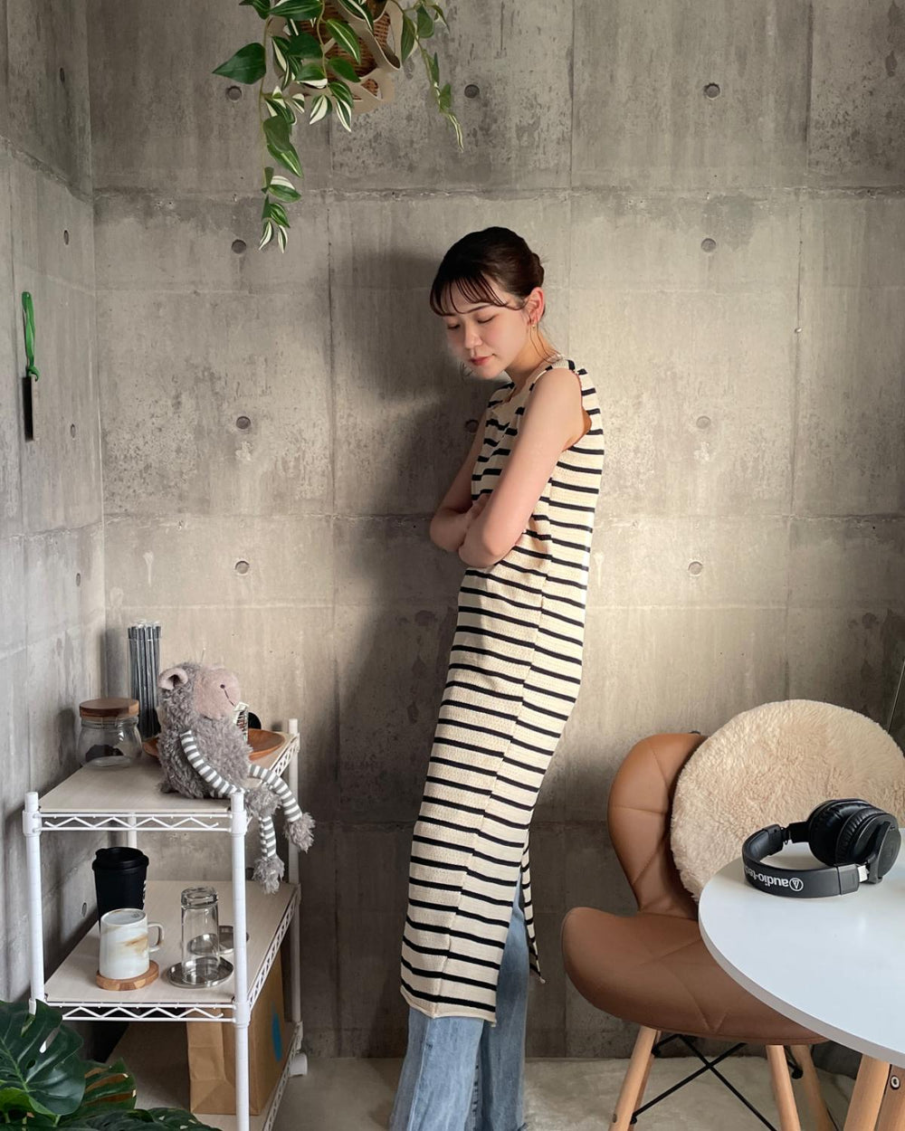 ボーダーロングワンピース