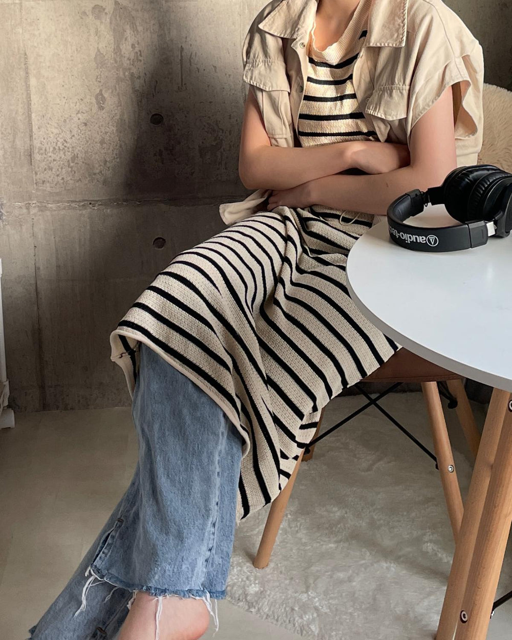 ボーダーロングワンピース