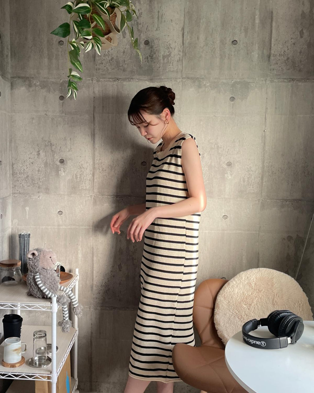 ボーダーロングワンピース