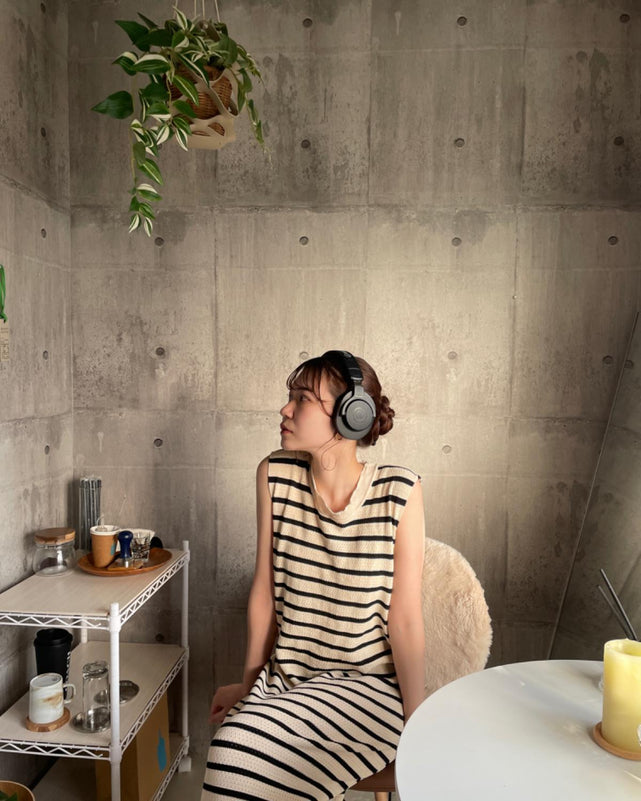 ボーダーロングワンピース