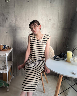 ボーダーロングワンピース