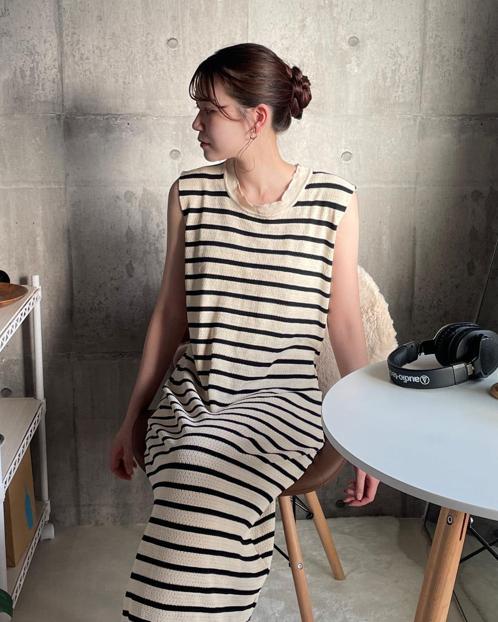 ボーダーロングワンピース
