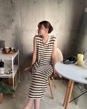 ボーダーロングワンピース