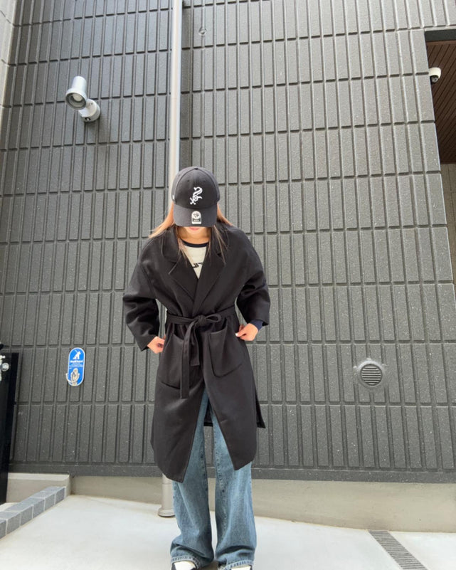 スタンドカラーロングコート