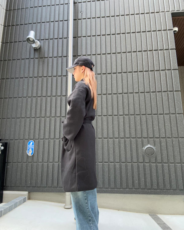 スタンドカラーロングコート