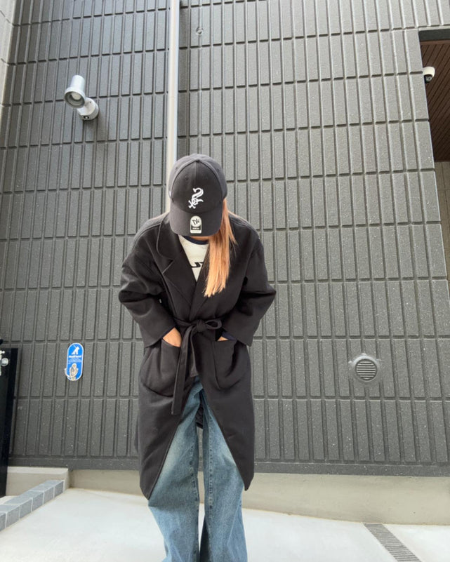 スタンドカラーロングコート