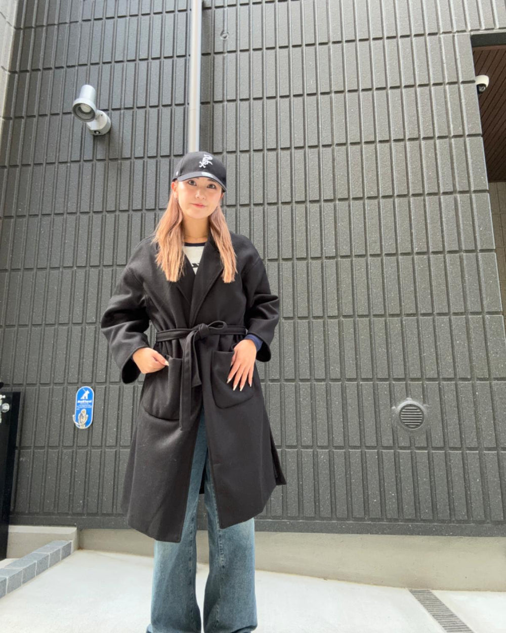 スタンドカラーロングコート