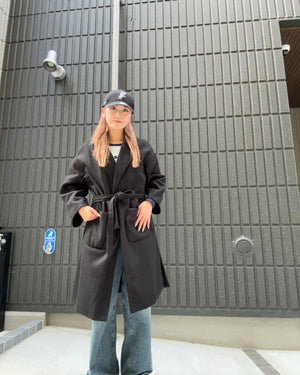 スタンドカラーロングコート