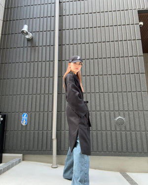 スタンドカラーロングコート