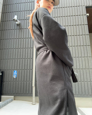 スタンドカラーロングコート