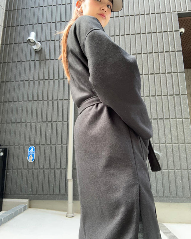 スタンドカラーロングコート
