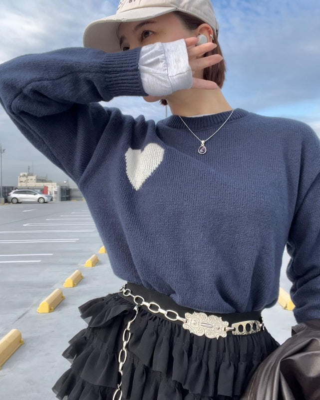 ハートポイントニットプルオーバー