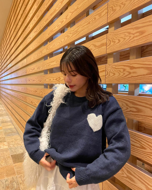 ハートポイントニットプルオーバー