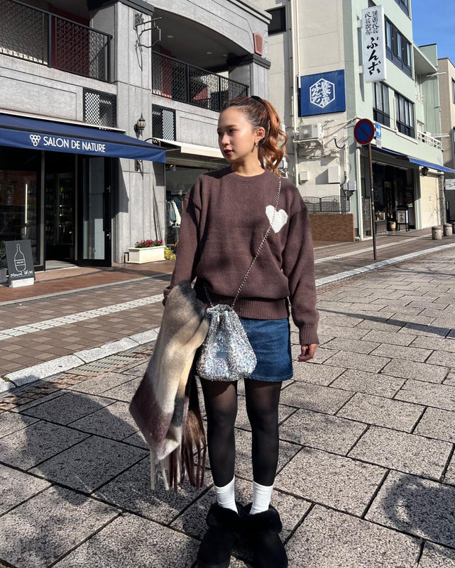 ハートポイントニットプルオーバー