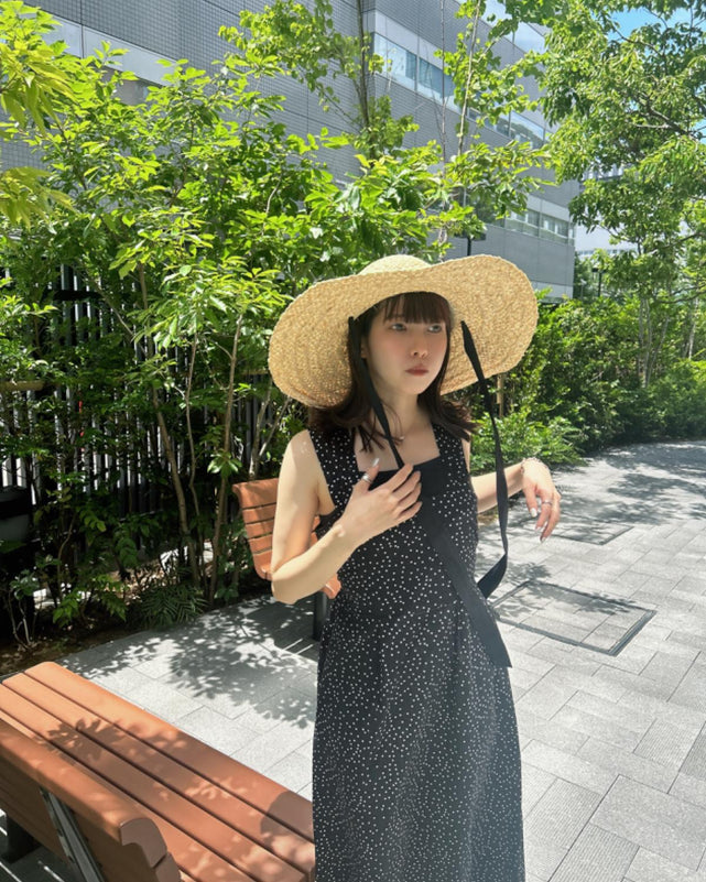 リボン麦わらハット