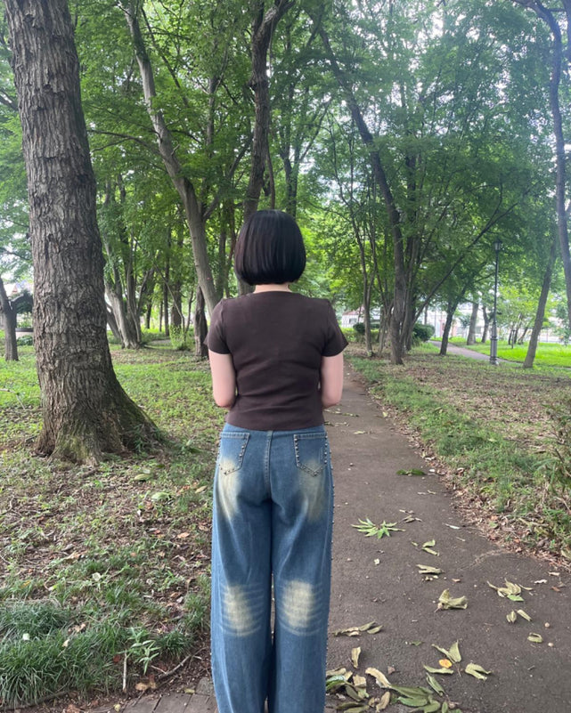 オープンカラーハーフスリーブカーディガン