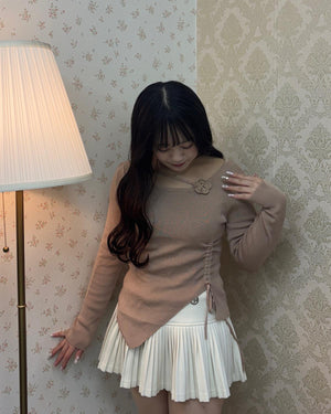 切り替えプリーツミニスカート