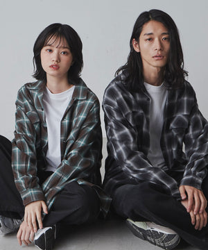 オンブレーチェックシャツ