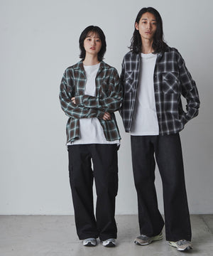 オンブレーチェックシャツ