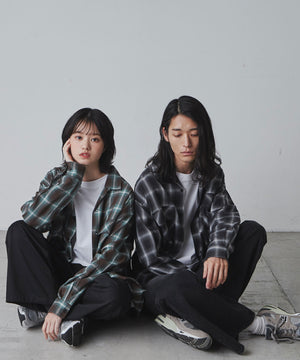 オンブレーチェックシャツ