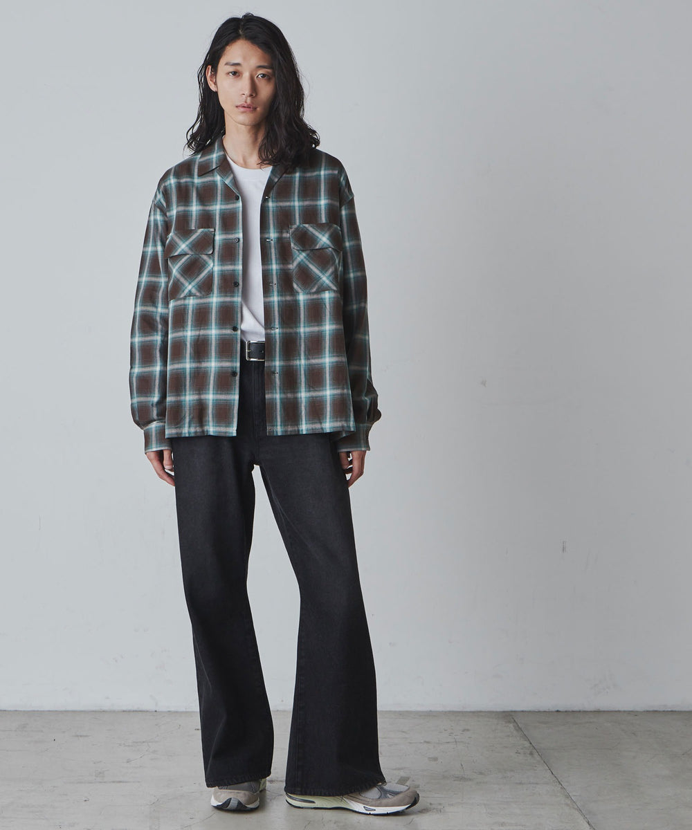 グリーン系チェック1 モデル：181cm L着用