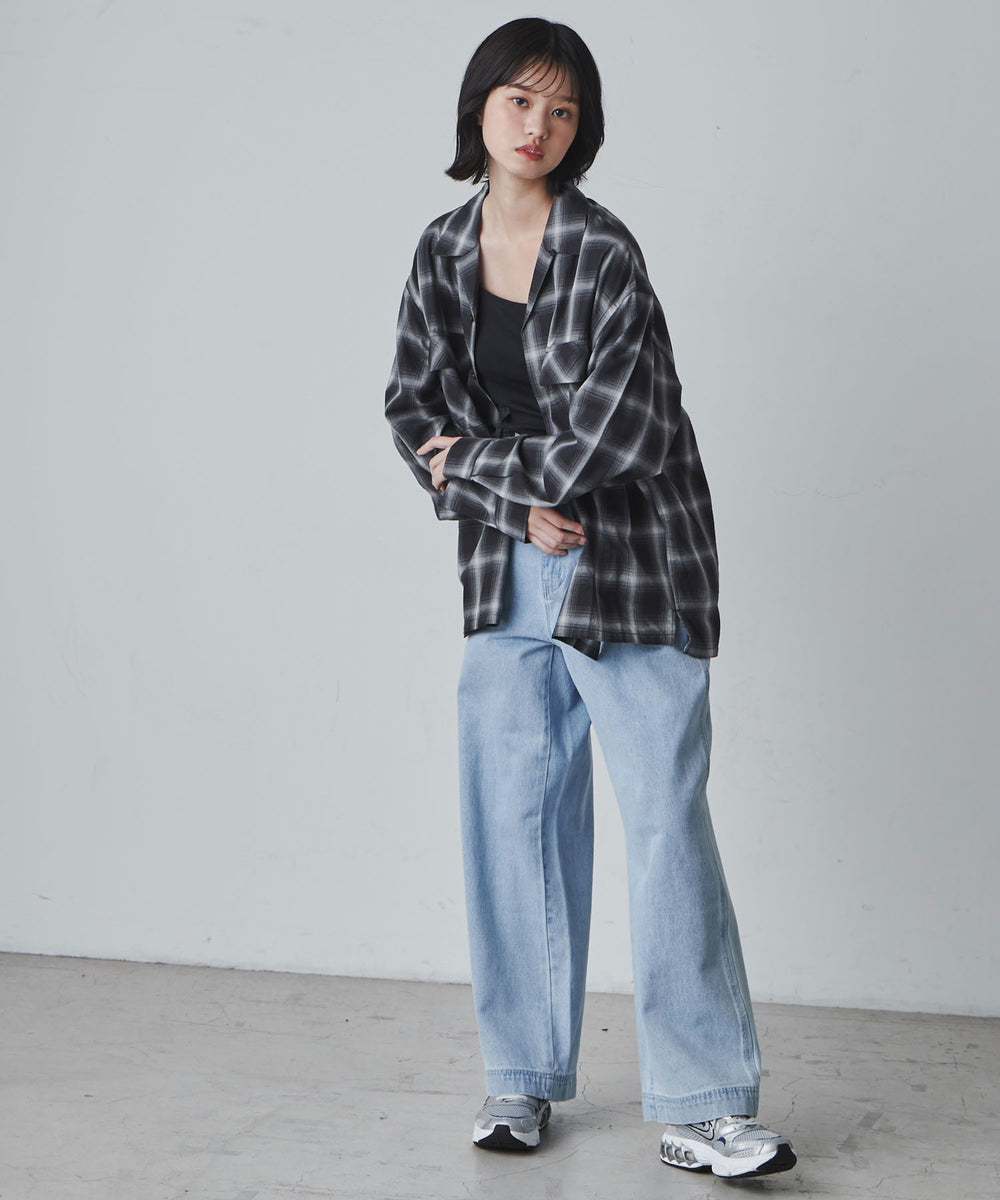 ブラック系チェック1 モデル：170cm M着用