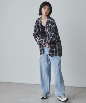 ブラック系チェック1 モデル：170cm M着用