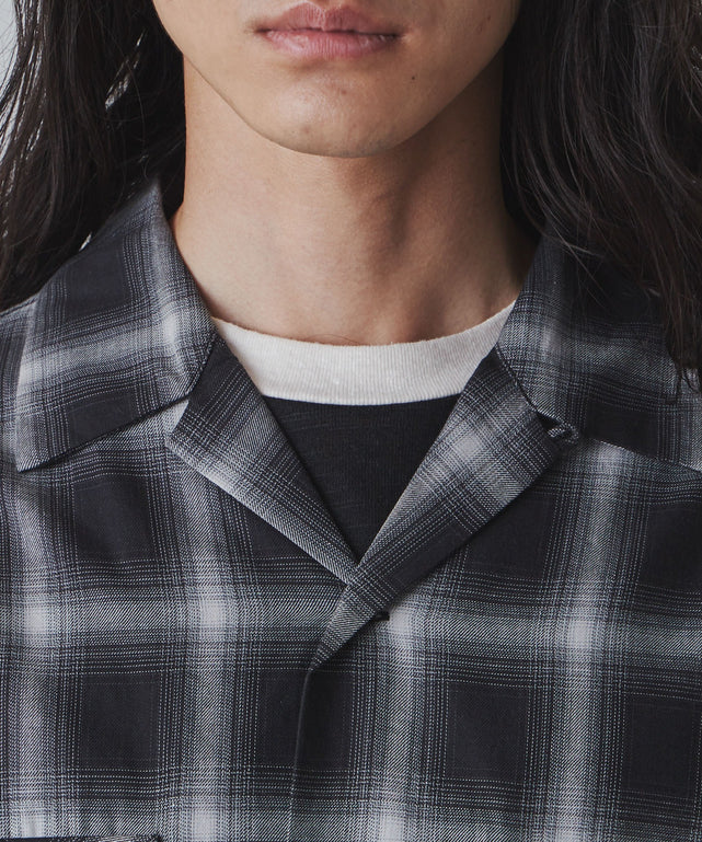 オンブレーチェックシャツ