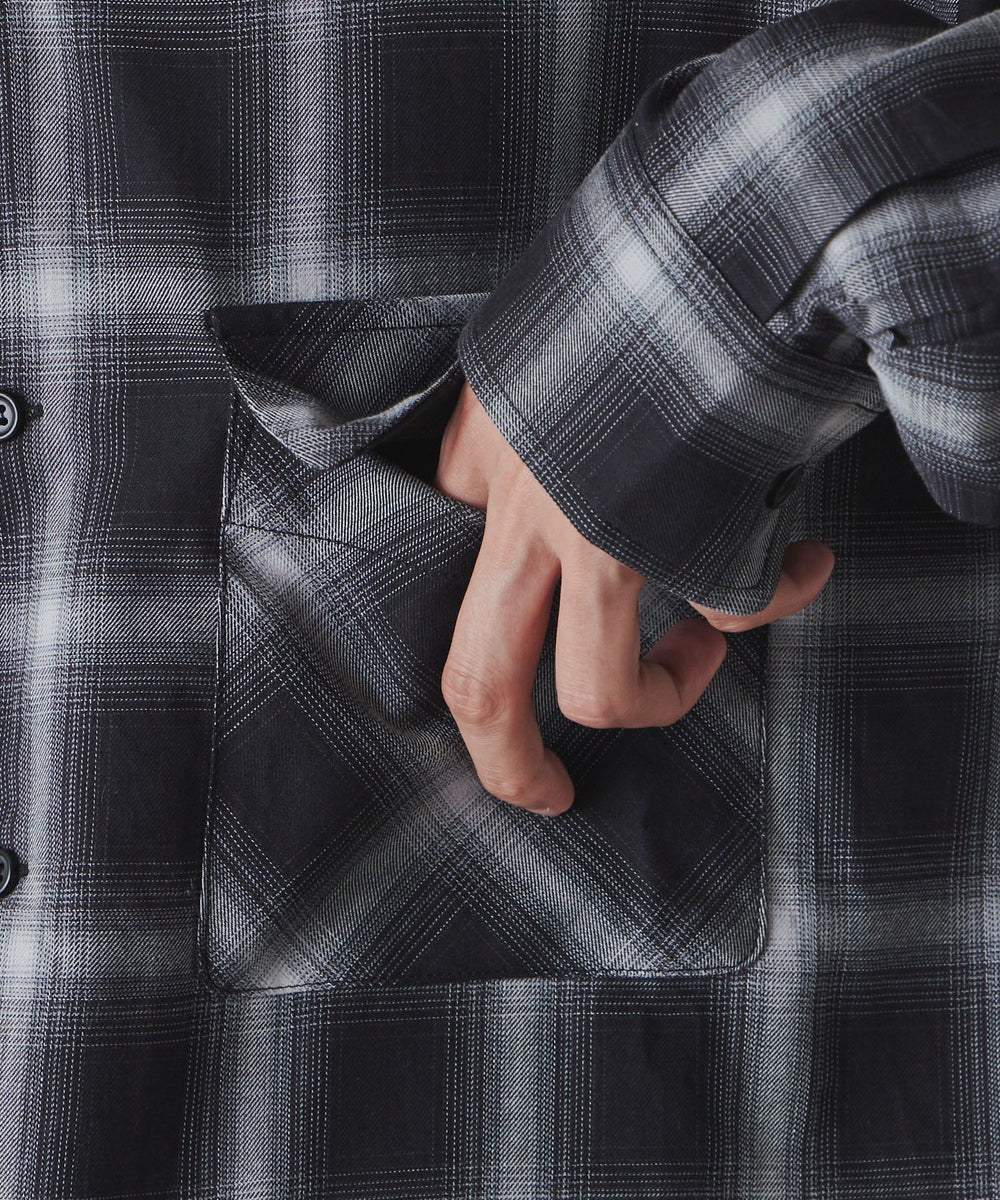 オンブレーチェックシャツ