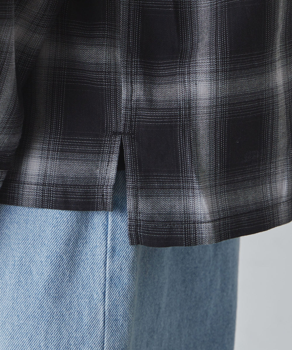 オンブレーチェックシャツ