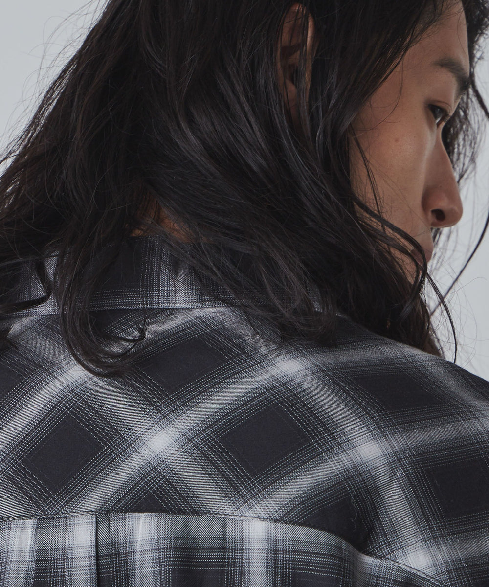 オンブレーチェックシャツ